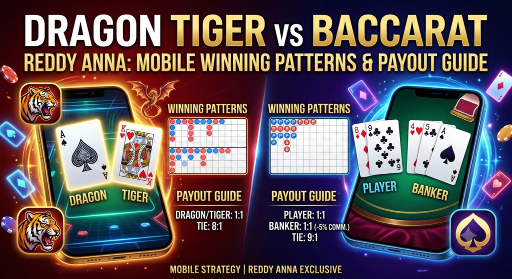 Dragon Tiger vs Baccarat Reddy Anna Mobile Winning Patterns & Payout Guide